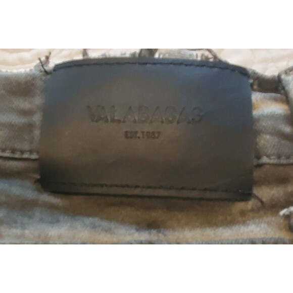 Valabasas Mens Jeans Size 40 Black Stacked Distressed Denim Flares - Picture 12 of 12